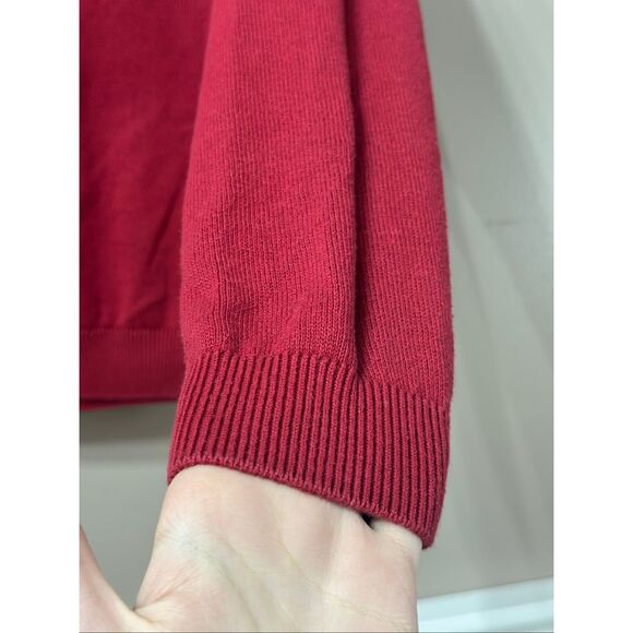 Vintage Pendleton 100% Cotton Red Mock Collar Sweater Pullover Women's Small - Picture 3 of 9